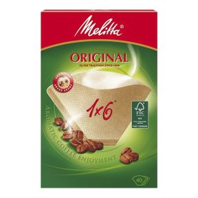 Melitta Kaffefilter 1x6 oblekt 40-p