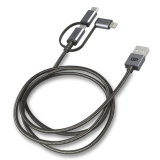.GP 3-in-1 USB-kabel, USB-C + Micro-USB + Lightning, 1m grå