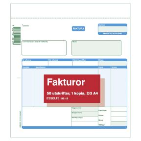 Blankett faktura 2/3 A4 2x50 blad