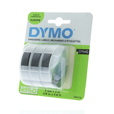 DYMO Embosser Tape 9mm x 3m black, 3
