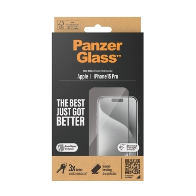 Panzerglass alt Skärmskydd iPhone 15 Pro Ultra-Wide Fit EasyAligner