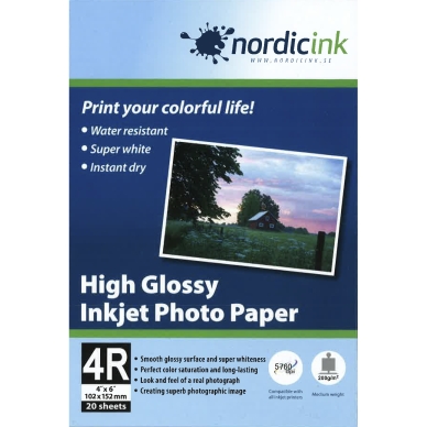 NORDICINK Glossy fotopapper 210g 10*15 20 pack PH200-10X15 Replace: N/A