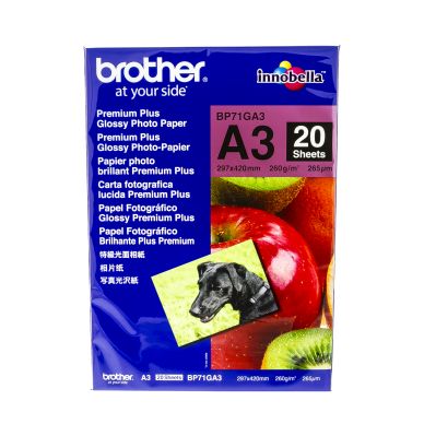 Brother Fotopapper Glossy A3 20 ark 260g BP71GA3 Replace: N/A