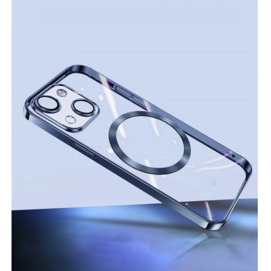 Turtos alt Mobilskal MagSafe Transparent iPhone 15, Navy Blue