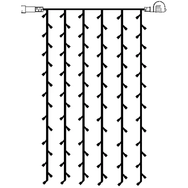 Star Trading vit ljusgardin 1x2m 102 blå lampor System LED Star Trading vit ljusgardin 1x2m 102 blå lampor System LED