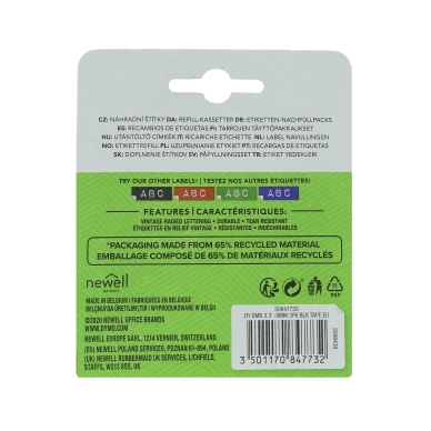 DYMO Embosser Tape 9mm x 3m black, 3