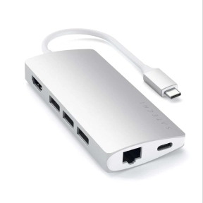 Satechi USB-C Multi-Port ‑sovitin 4K V2, Silver