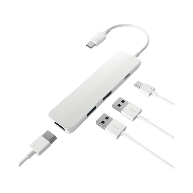 Satechi alt Slim USB-C Multi-Port ‑sovitin 4K HDMI, Silver