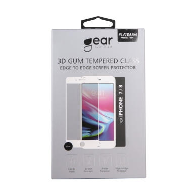 Gear alt GEAR Skärmskydd 3D iPhone 6/7/8/SE 2/3 gen Platinum vit