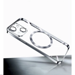 Mobildeksel MagSafe Transparent iPhone 15, Silver