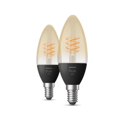 PHILIPS alt Philips HueW E14 4,5W Fil Candle 2-pack