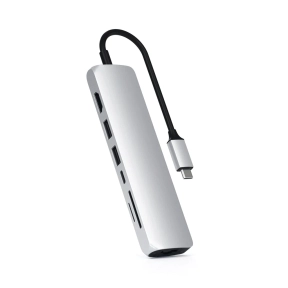 Slank USB-C MultiPort-adapter, Sølv