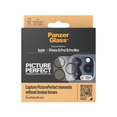 Panzerglass alt PicturePerfect Kameraskydd iPhone 15 Pro/15 Pro Max