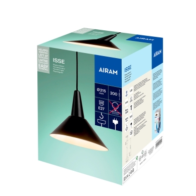 Isse Taklampa E27 Svart