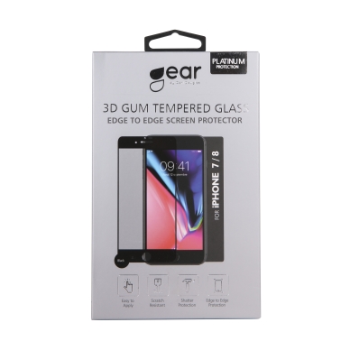 Gear alt GEAR Skärmskydd 3D iPhone 6/7/8/SE 2/3 gen Platinum svart