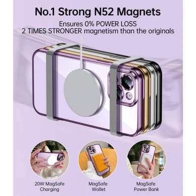 Turtos alt Kännykkäkotelot MagSafe Transparent iPhone 15 Plus, Purple