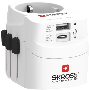 SKROSS World ‑adapteri Pro Light USB-C + USB-A