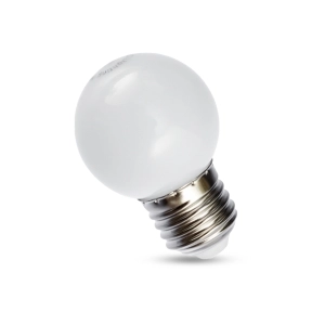 Hvit E27 LED-globuslampe 1W 230V