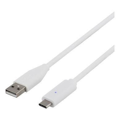 DELTACO alt DELTACO USB-Kabel 2.0, USB-C - USB-A 1 meter, vit