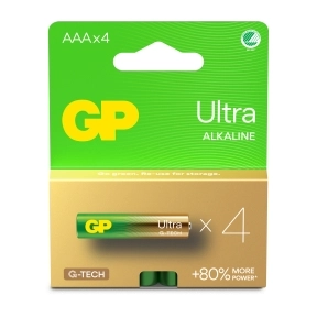 GP Ultra Alkaline AAA-batteri LR03/24AU 4-pakk